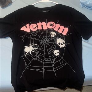 Marvel Black and Pink Venom Short Sleeve Tee
